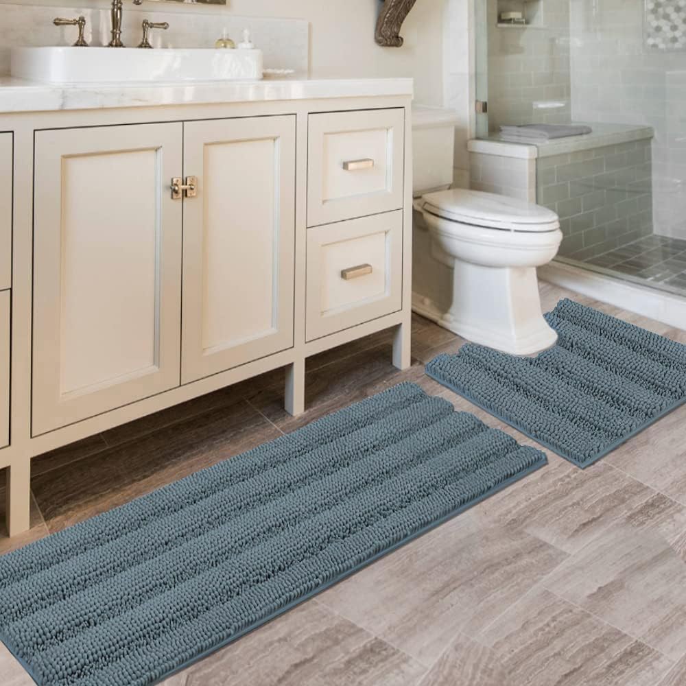 H.VERSAILTEX Ultra Thick Bathroom Rugs Set for Cozy Comfort