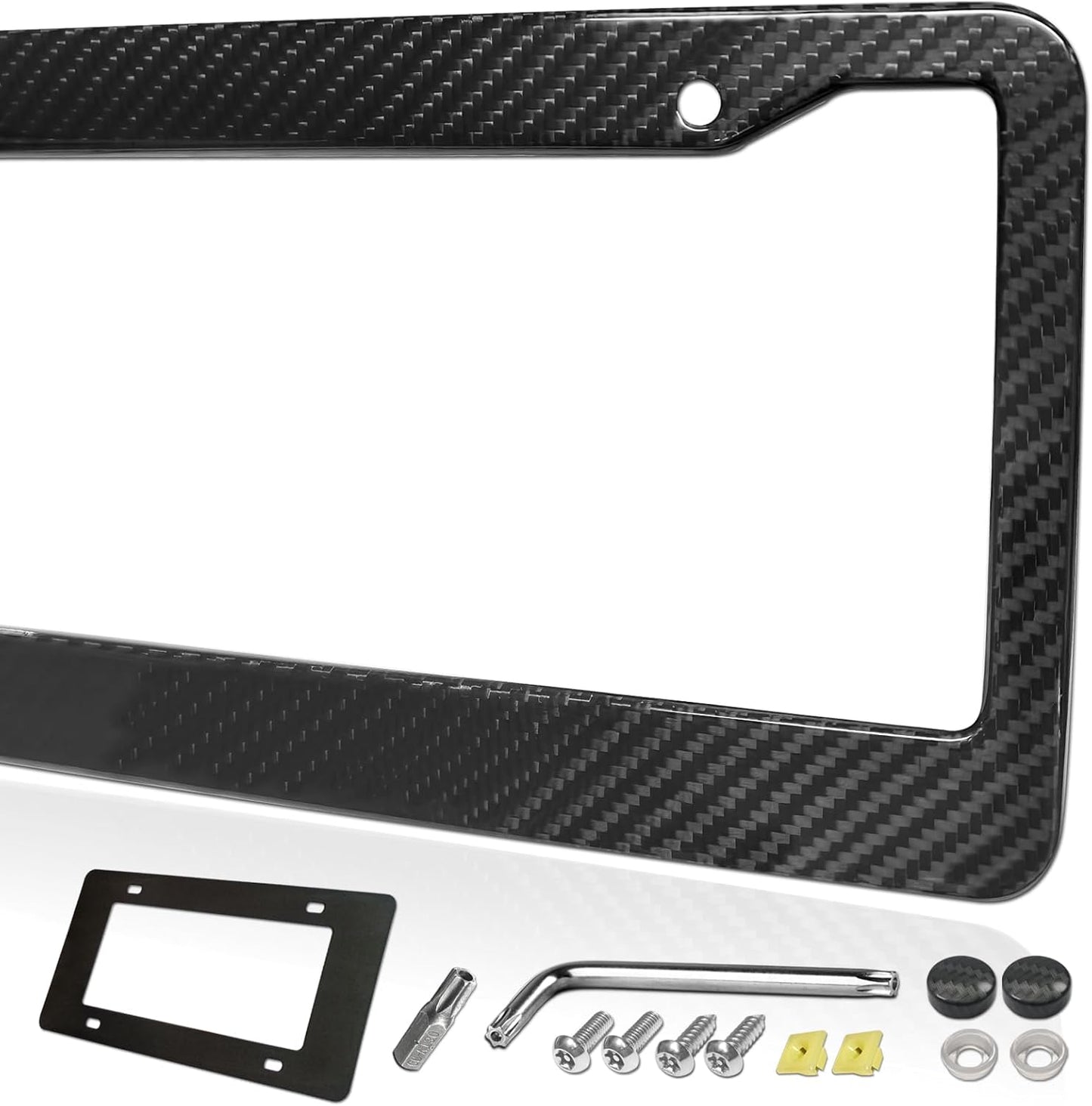 Carbon Fiber License Plate Frame with Anti-Theft Features