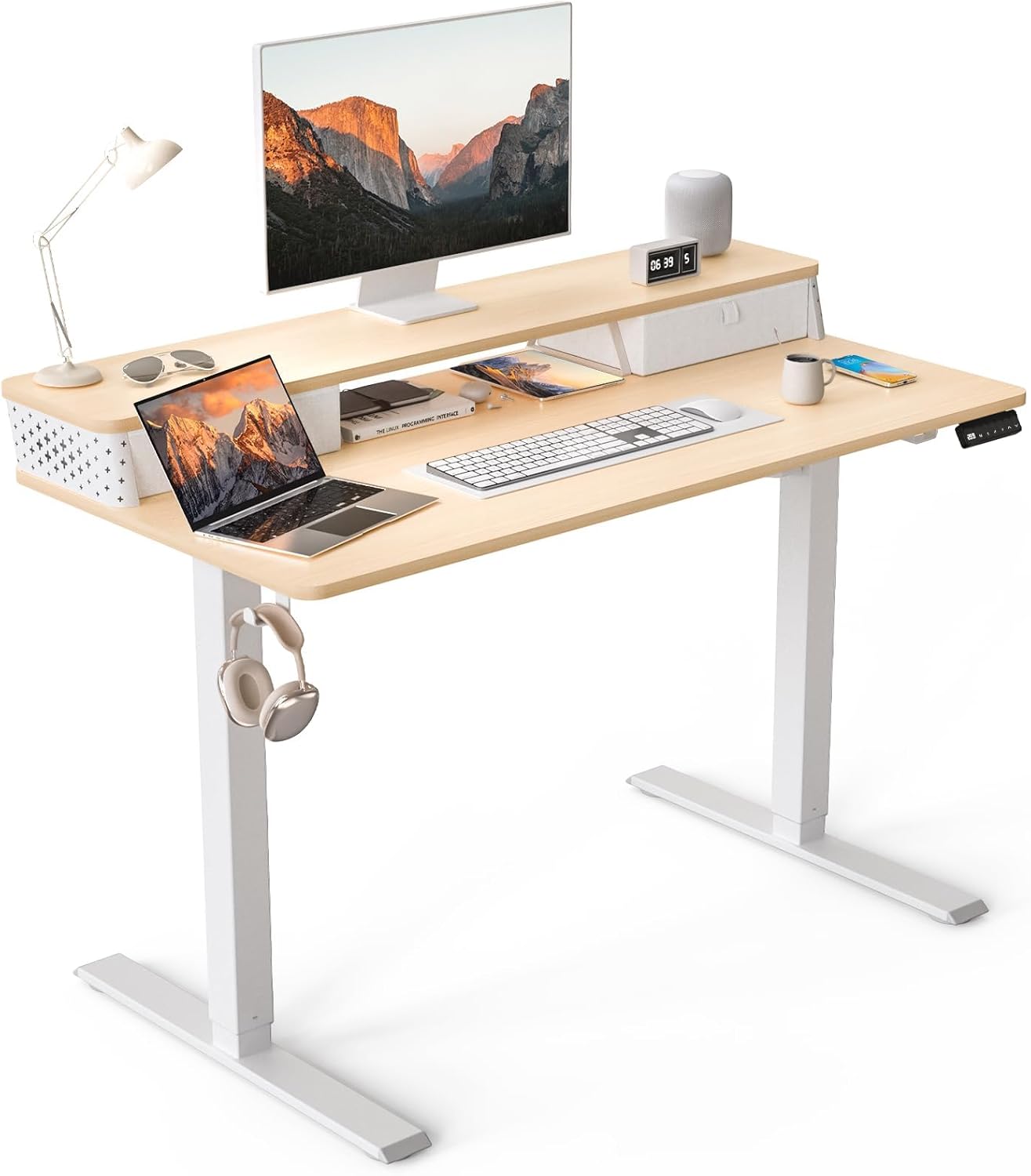 48 x 24 Inch Electric Standing Desk with Drawers for Home Office