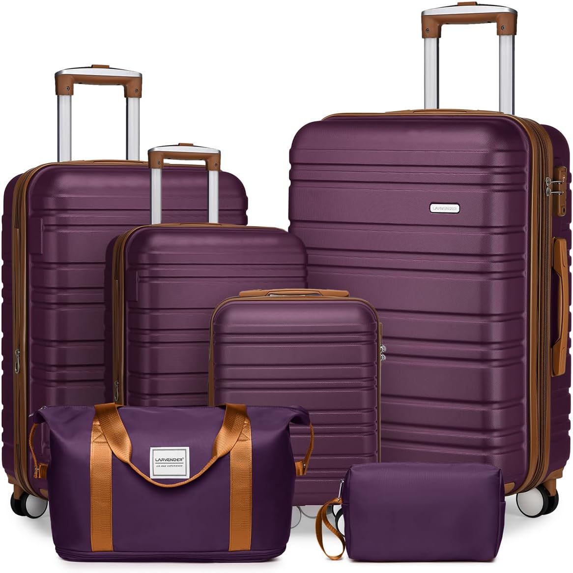 Luggage Sets 6 Piece Expandable Hardside Carry on Suitcase Set