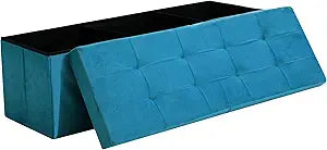 CUYOCA 45.3 Inches Storage Ottoman Bench for Stylish Spaces