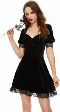 Gothic Dresses Vintage Grunge Little Black Dress for Women - Lace
