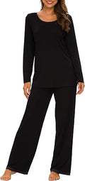 TIKTIK Womens Pajama Set Long Sleeve Scoop Neck Pjs Sets S-4XL