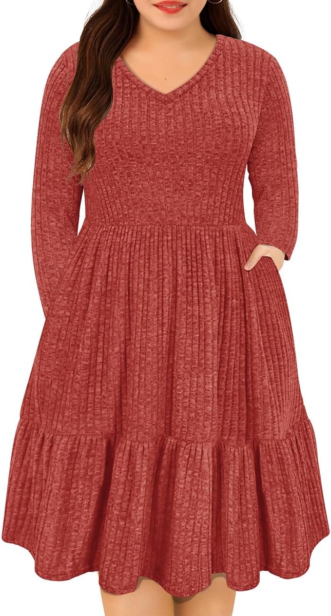 RITERA Plus Size Dresses for Curvy Women with Pockets XL-5XL