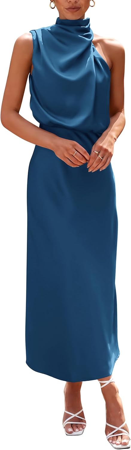 Elegant Satin Maxi Dress for Women - Perfect for Summer Events