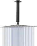 NearMoon Rain Shower Head With Ceiling Arm 12 in Matte Black
