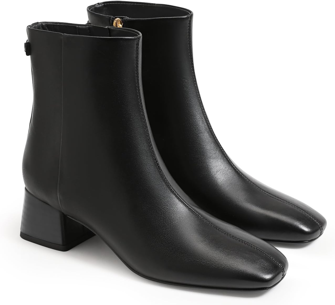 Coutgo Womens Ankle Boots with Chunky Low Heel for Winter