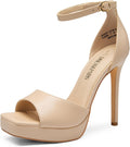 DREAM PAIRS Women's Stiletto High Heels Platform Ankle Strap Sandals