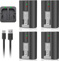 4-Pack 6040mAh Battery Replacement for Ring Doorbell Cameras - Long