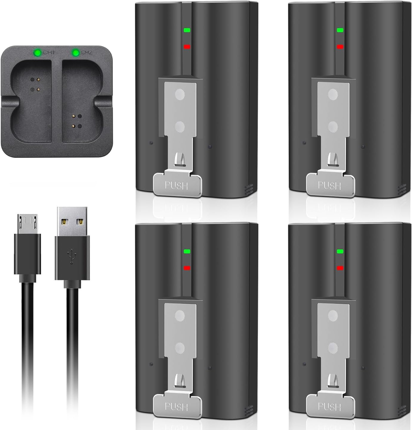 4-Pack 6040mAh Replacement Battery for Ring Doorbell Cameras