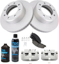Front Ceramic Brake Pad & Rotor Kit with Calipers - G-Coated Rotors