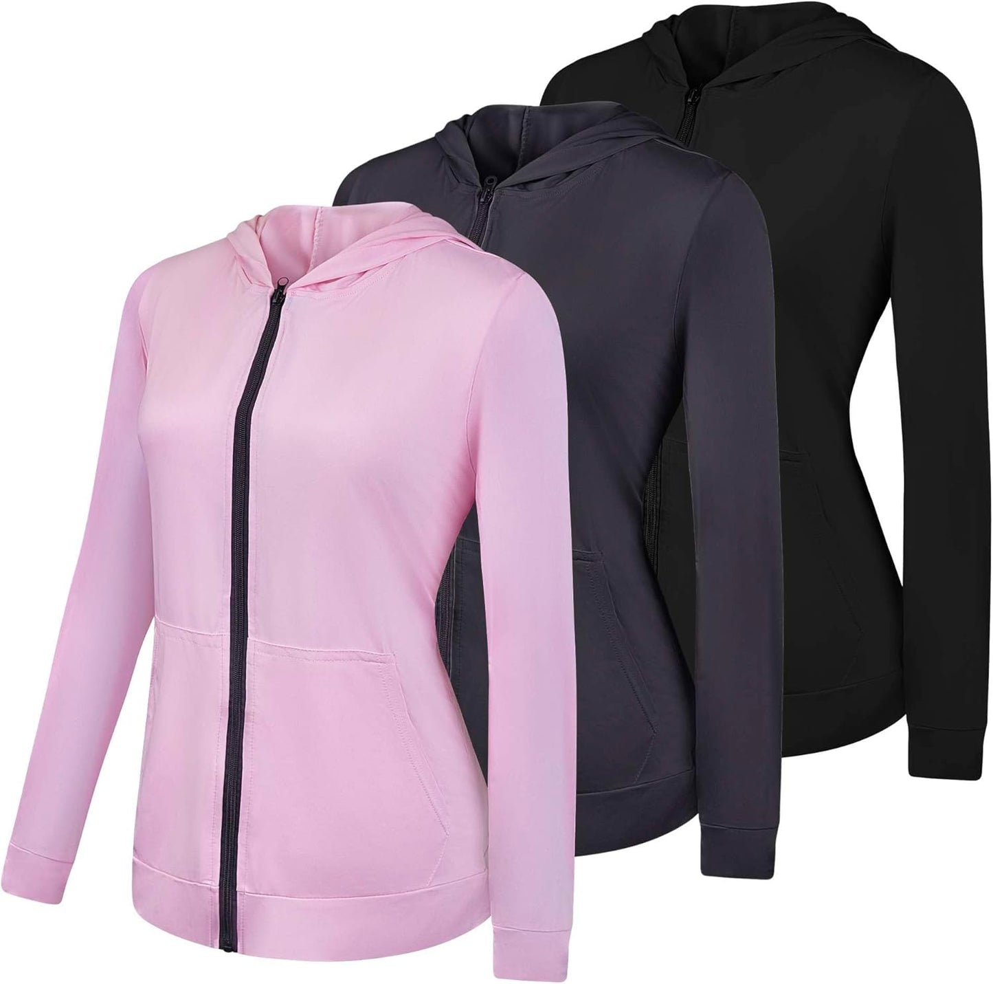 Real Essentials Womens Dry-Fit Long Sleeve Workout Jackets