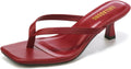 Women's Kitten Heels Sandals Square Open Toe Flip Flop (Style JV79)