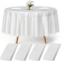 Prestee Plastic Round Tablecloths 84 in 24 Pack - Waterproof