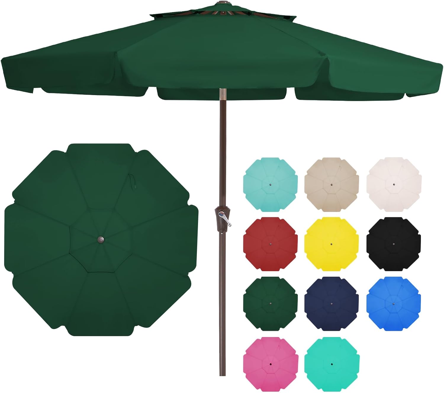9ft Patio Umbrella with Tilt and Crank for Outdoor Comfort