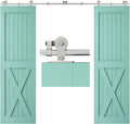 TSMST 9FT Sliding Barn Door Hardware Kit - Heavy Duty Top Mount Track