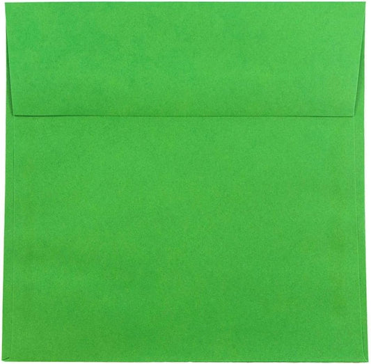 JAM PAPER 8.5 x 8.5 Square Colored Invitation Envelopes Green