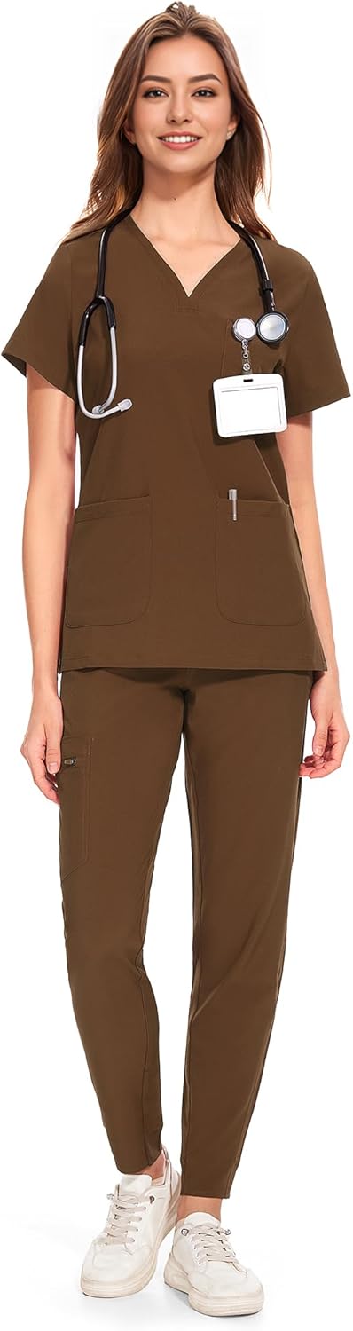 COZYFIT Medical Scrubs for Women with 8 Pockets & Comfort