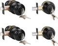 KNOBWELL All Keyed Same Entry Door Knob and Deadbolt Set - Matte Black