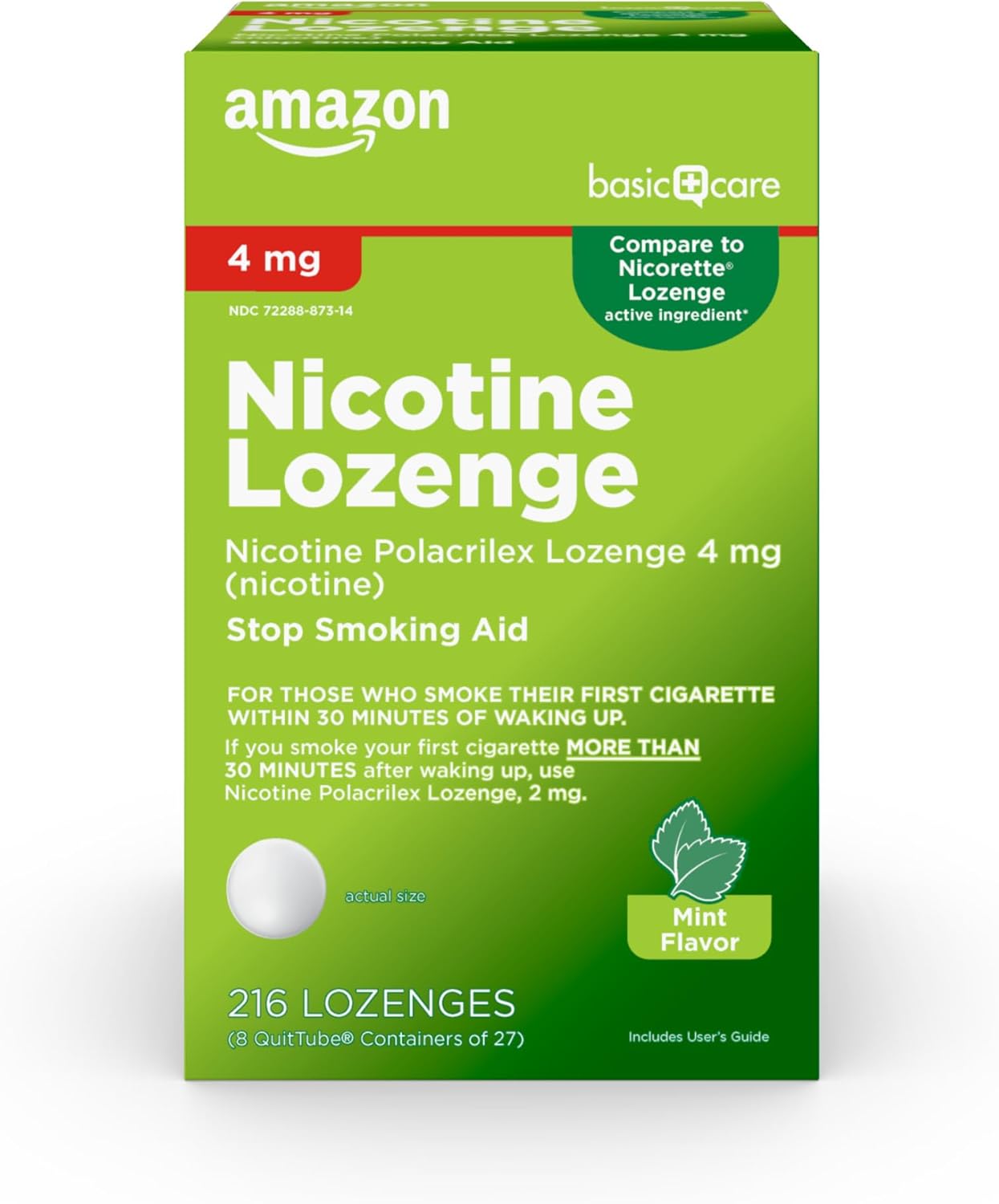 Nicotine Polacrilex Lozenge 4 mg Mint Flavor Stop Smoking Aid
