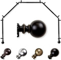 Elias 13/16 in 5-Sided Bay Window Curtain Rod - Adjustable Fit