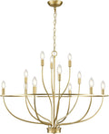Large Gold Chandelier 12-Light 36in Foyer Chandelier - Elegant