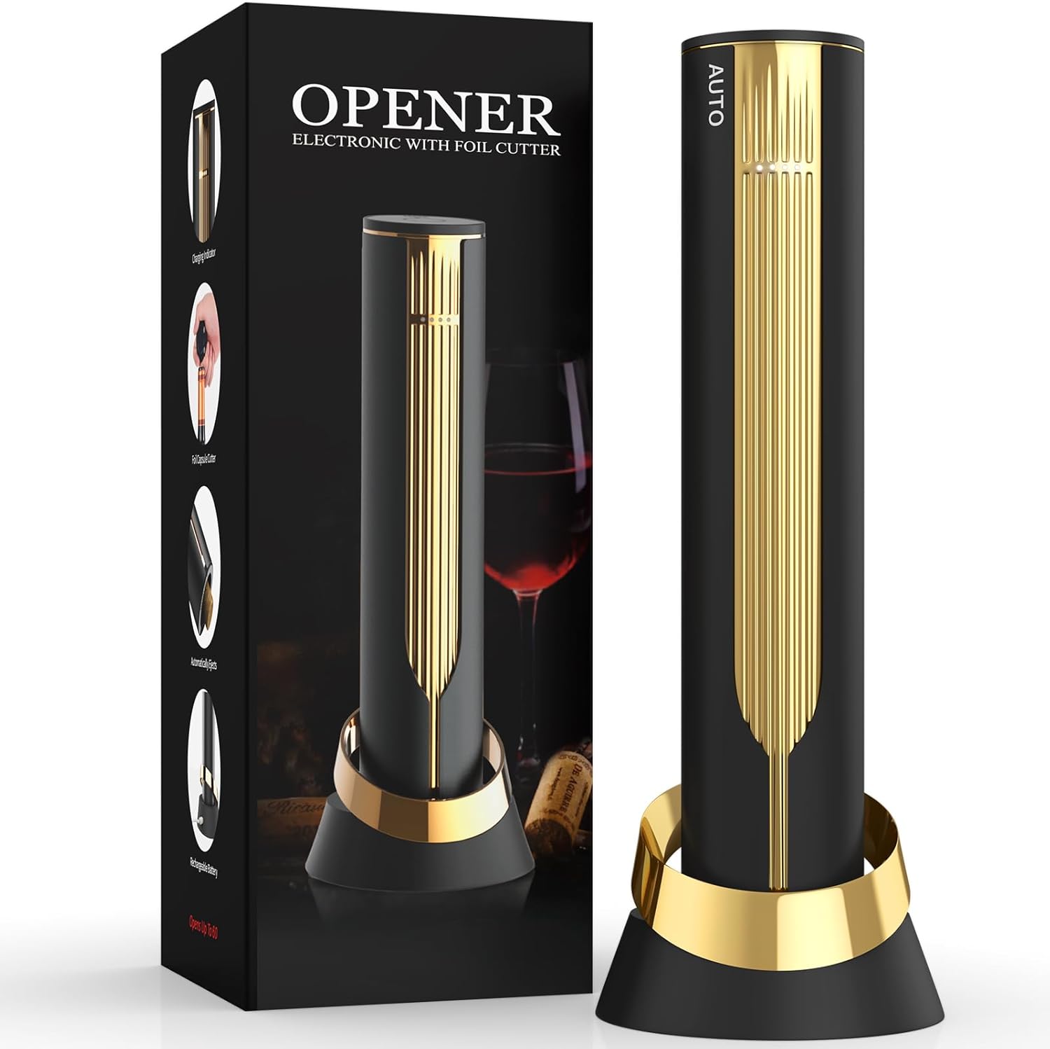 Rechargeable Electric Wine Opener for Effortless Cork Removal