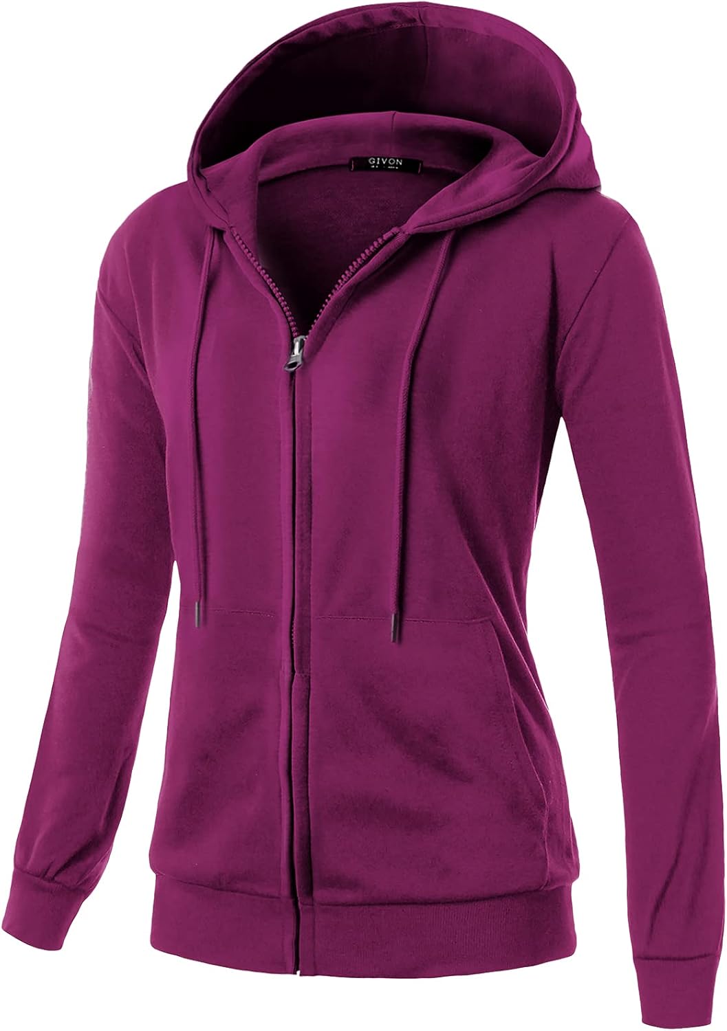 GIVON Basic Lightweight Zip Up Hoodie for Women in Plus Sizes