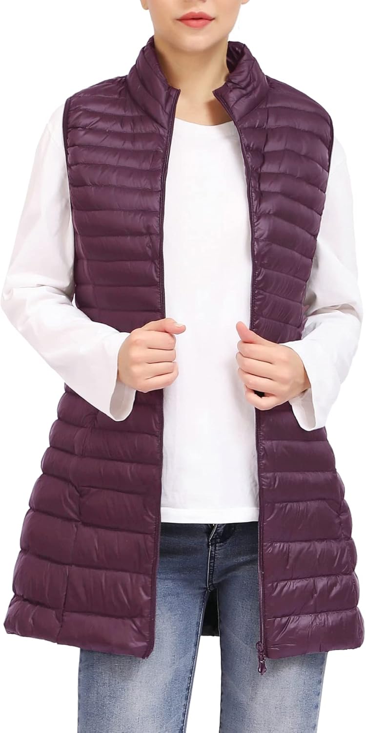 ELFJOY Long Puffer Vest for Women - Ultra Light Winter Wear