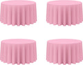 Pink Round Tablecloth 120 in 4 Pack - Reusable Elegant Event Covers