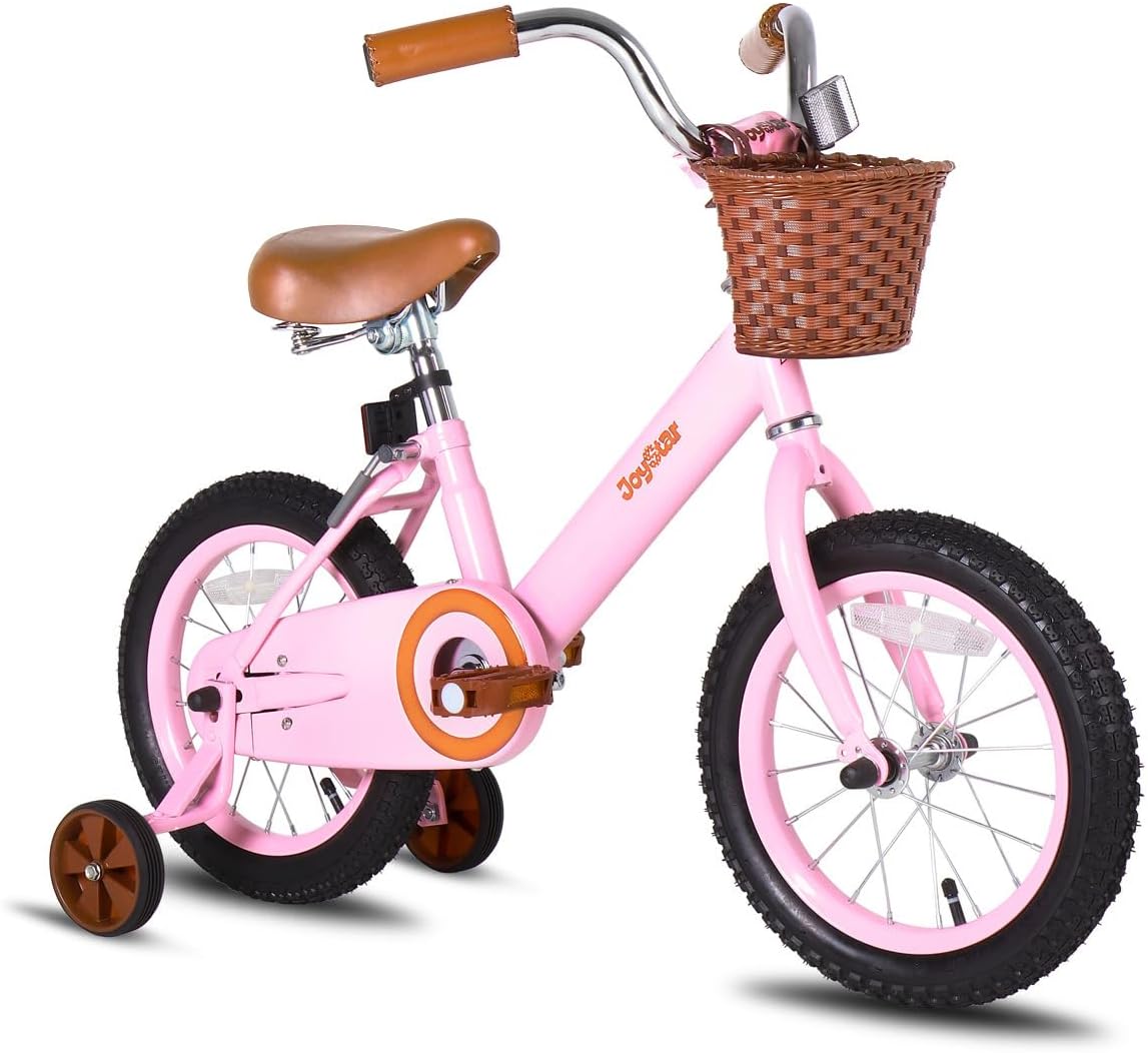 JOYSTAR Vintage Kids Bike with Training Wheels for Ages 2-7