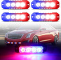 4-LED Red Blue Surface Mount Strobe Lights for Police Trucks - Ultra