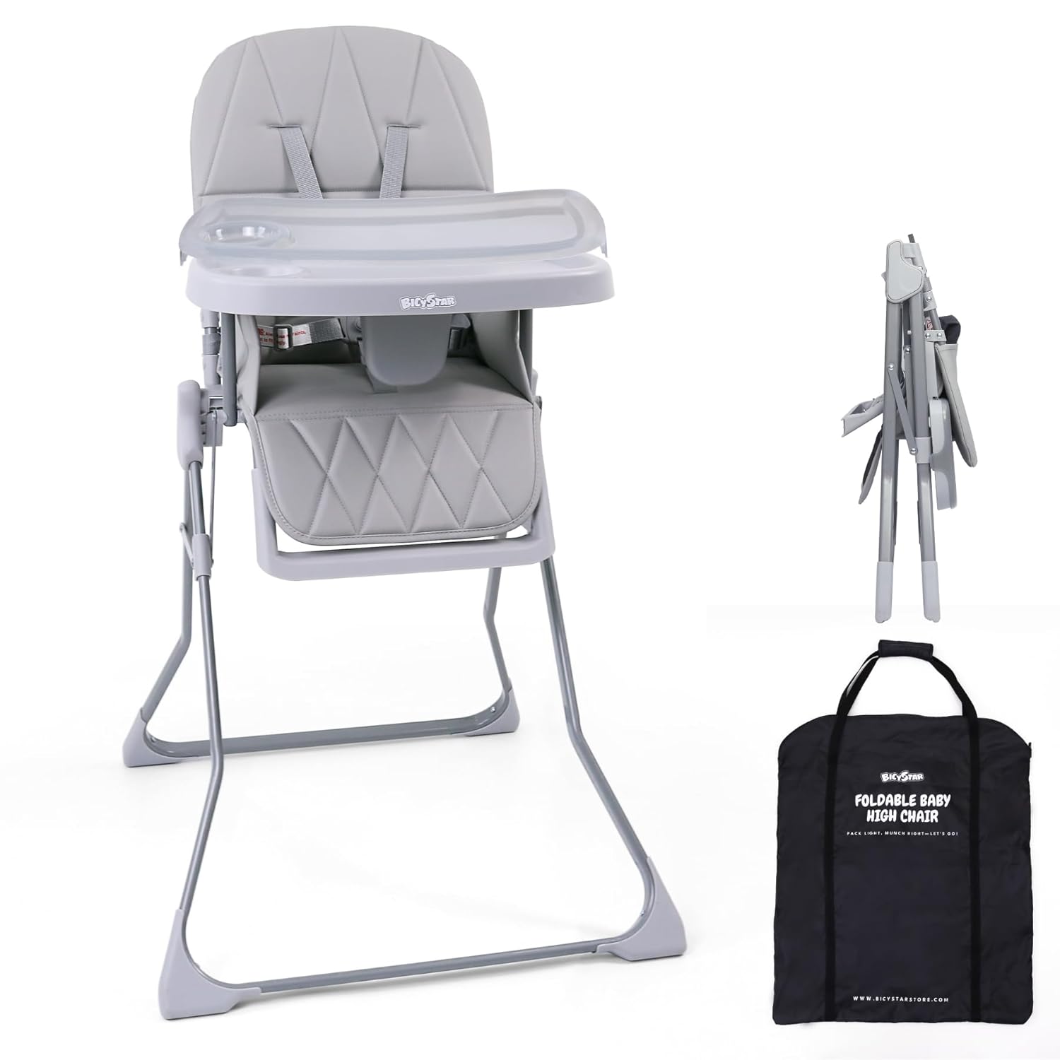 Foldable Baby High Chair with Easy Clean Tray - Safety First, Space Saver!