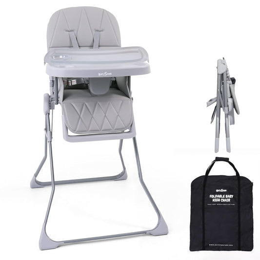 Foldable Baby High Chair with Easy Clean Tray - Safety First, Space Saver!