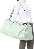 Large Green Yoga Tote with Mat Buckle & Shoe Compartment