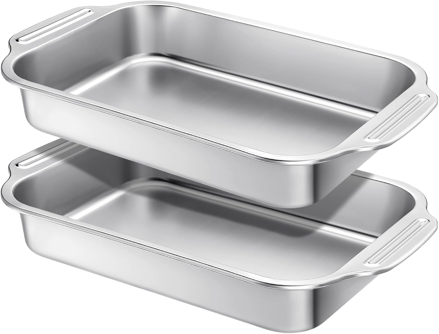 2 Pcs Stainless Steel Cake Pan Set for Baking and Cooking