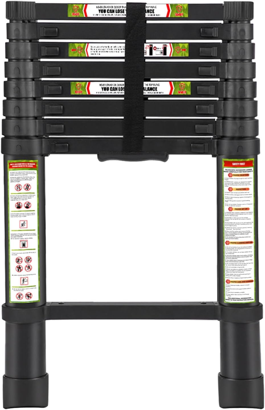 RIKADE 8.5FT Telescoping Ladder for RV, Attic, and Home Use