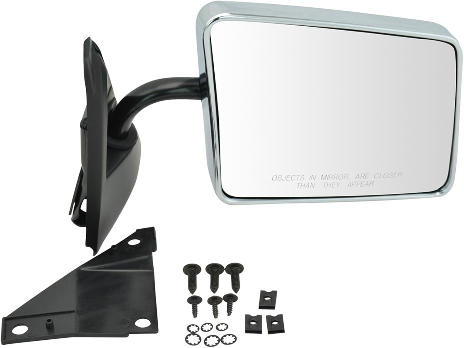 TRQ Right Mirror with Chrome Cover for 82-94 Chevrolet GMC