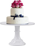 Round Cake Stand White 11 in Melamine Cake Display - Sturdy Everyday