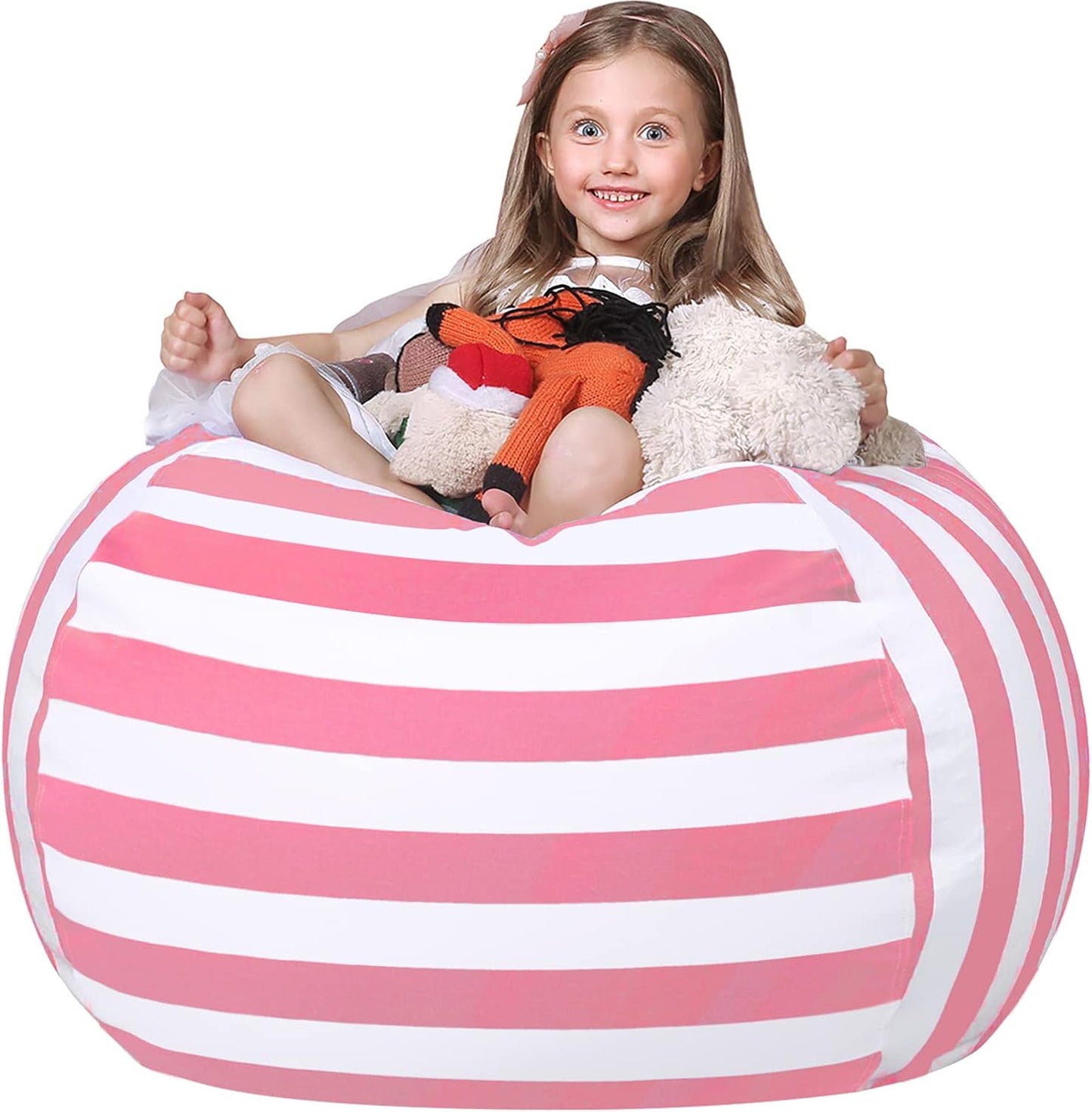 WEKAPO Stuffed Animal Storage Bean Bag Chair Cover for Kids