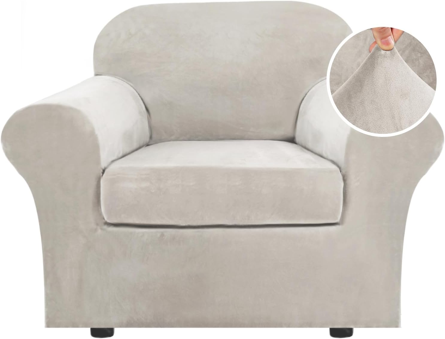 H.VERSAILTEX Rich Velvet Stretch Chair Cover for 49 Inch Chairs