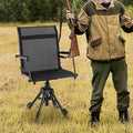 GYMAX Swivel Hunting Chair 360 Folding Blind Seat - Adjustable Height