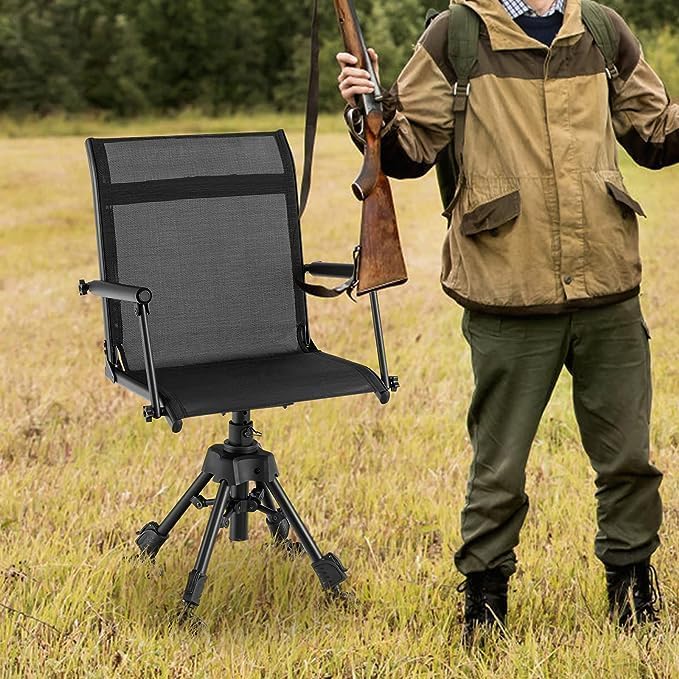 GYMAX Swivel Hunting Chair: 360 Silent Comfort