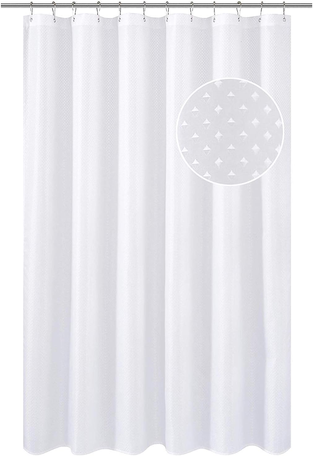 N&Y HOME Fabric Shower Curtain with Magnets