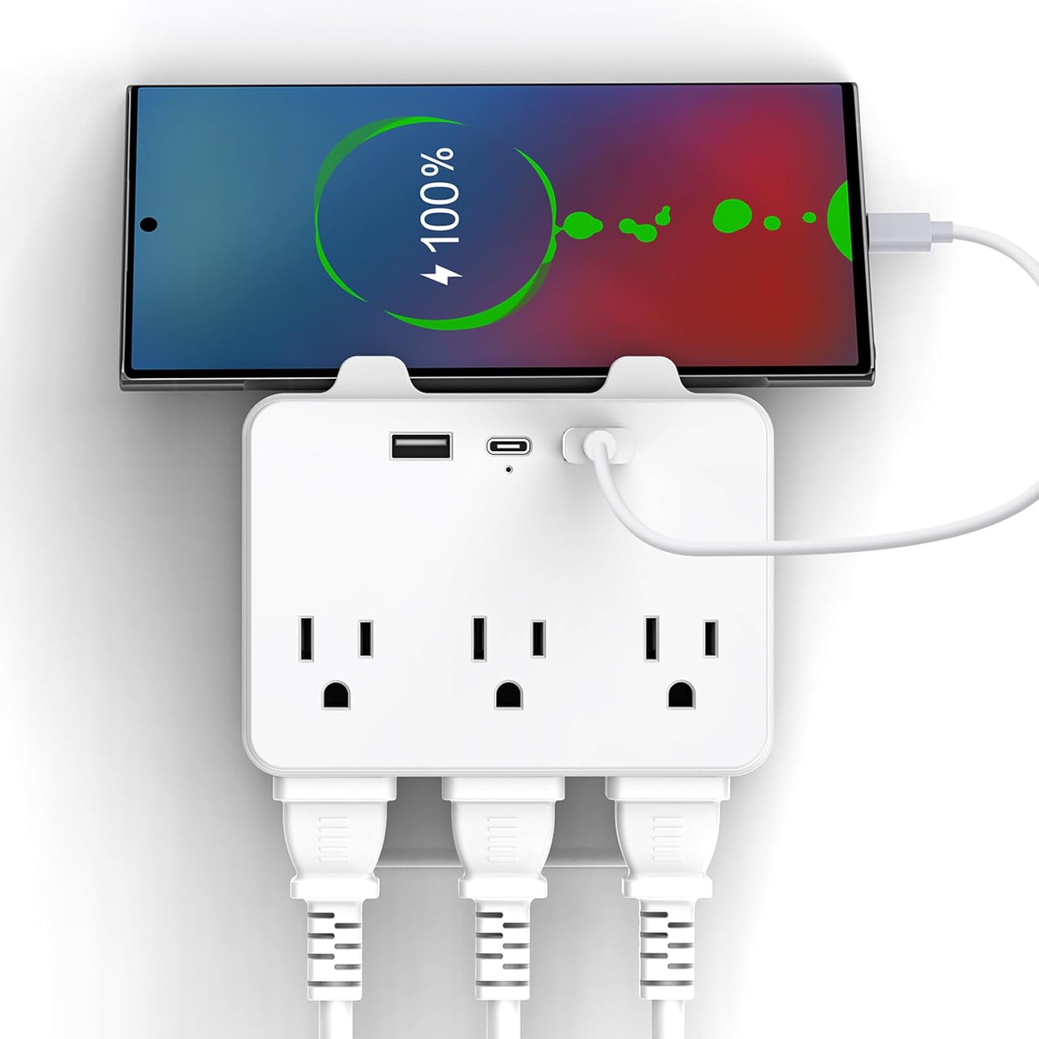 Nanxson USB Outlet Extender: Top Phone Holder & Surge Protection