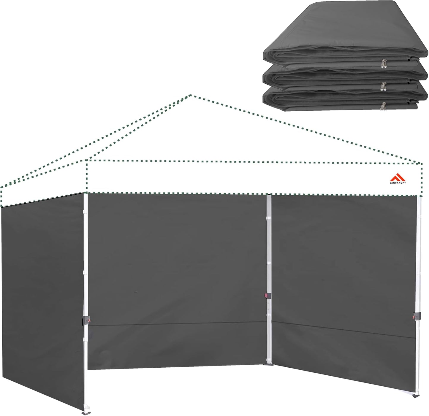 Canopy Tent Gazebo Sidewalls for 10x10 Pop Up Canopy - Dark Grey