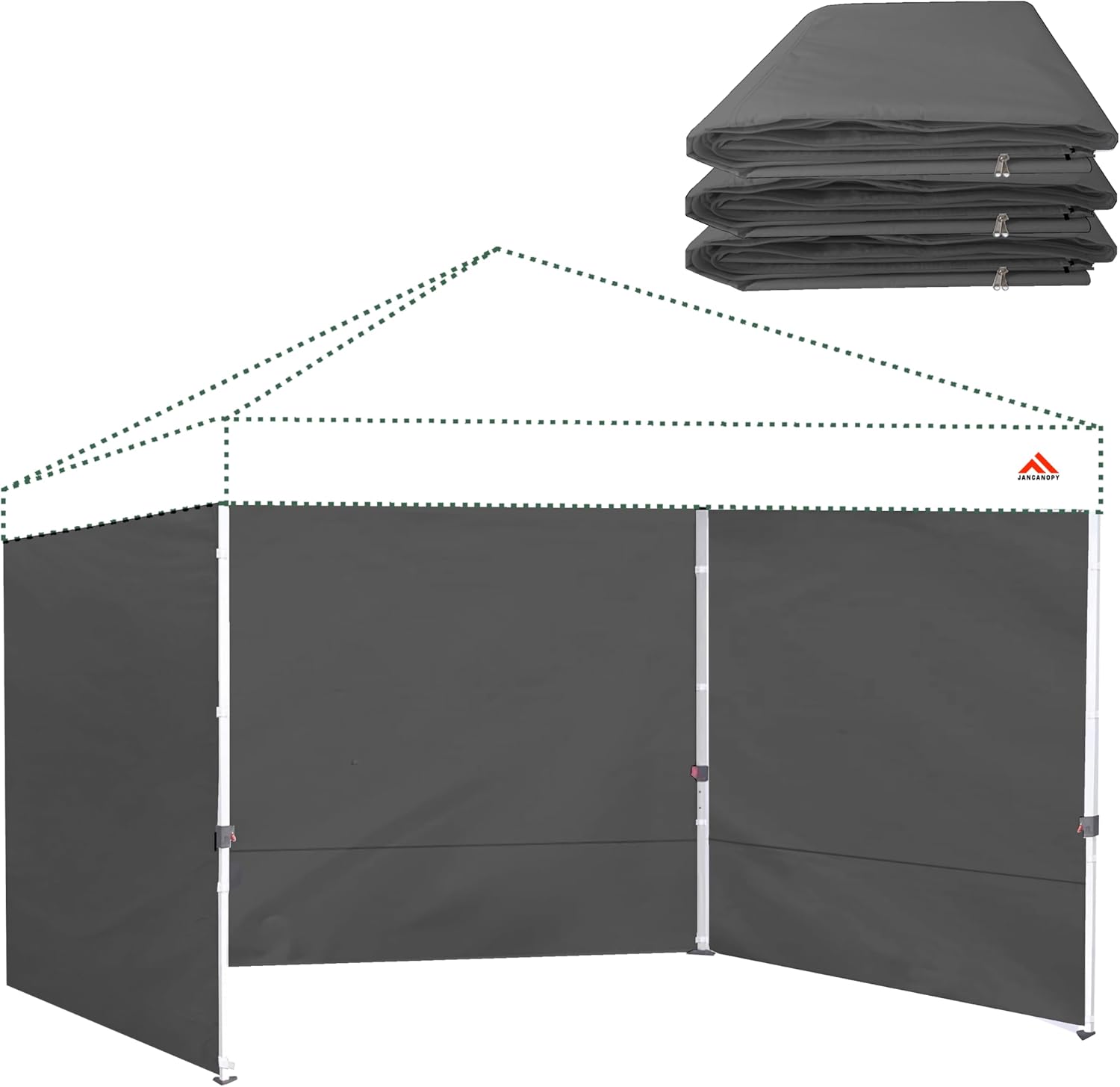 Canopy Tent Gazebo Sidewalls for 10x10 Pop Up Canopy - Dark Grey