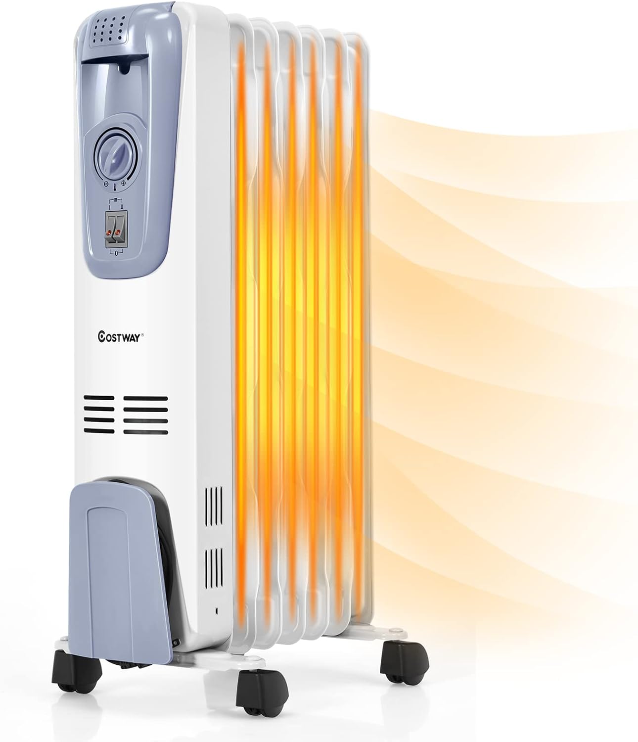 COSTWAY 1500W Oil Heater: Portable & Safe Heating