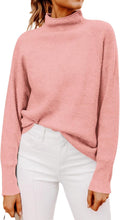 Yousify Ribbed Mock Neck Batwing Sleeve Sweater - Cozy Everyday