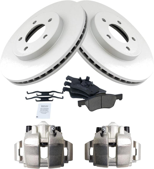 TRQ Front Brake Pad & Rotor Kit for Ford Escape & Mariner